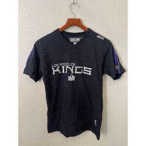CCM Los Angeles Kings‎ Black Short Sleeve V-Neck Shirt Men's Medium